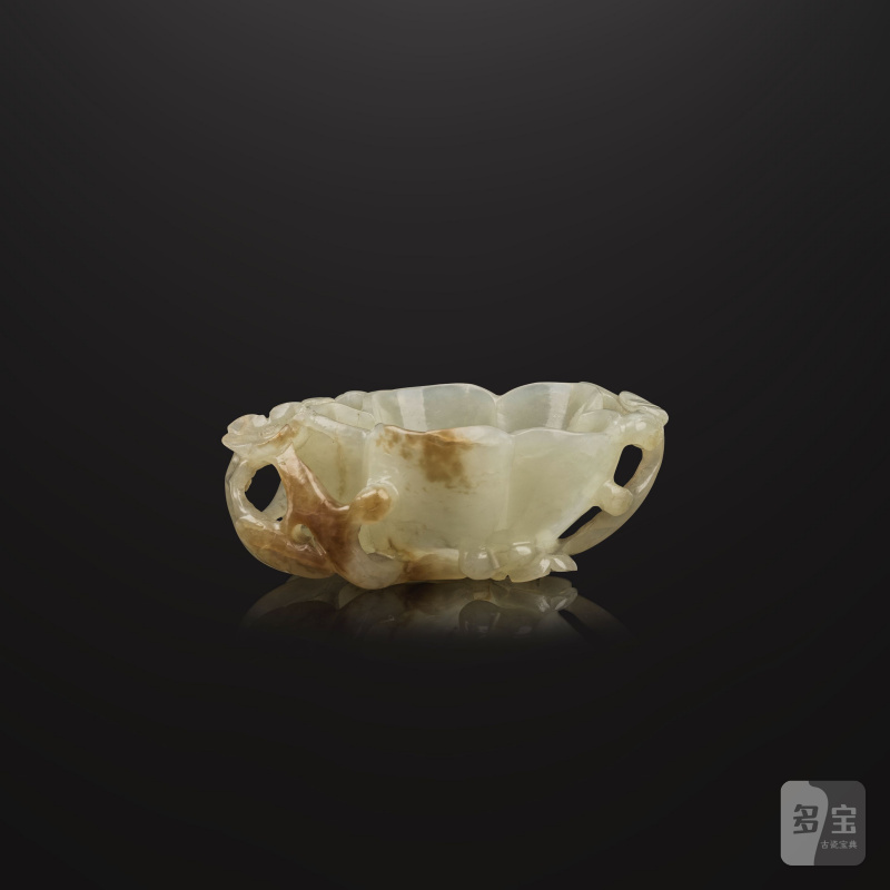 明 青白玉梅花洗 | RINCE-PINCEAUX EN JADE CÉLADON ET ROUILLE - 图12